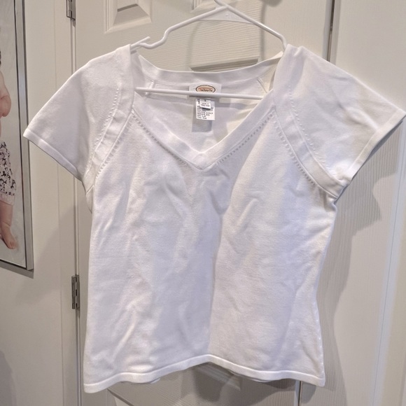 Talbots Tops - Talbots petites white short sleeve sweater